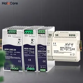 DIN Rail Power Supply 380V to 24V DC Converter DRH/WDR Series Rail Power for Industrial Control Systems