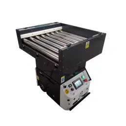 50KG intelligent handling robot with bidirectional powered rollers for cardboard boxes and plastic frames.