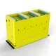 Roller conveyor docking AGV industrial transport robot, unmanned transport, AMR production automation delivery,