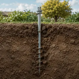 Modular Helical Screw Ground Anchor for Outdoor Foundation