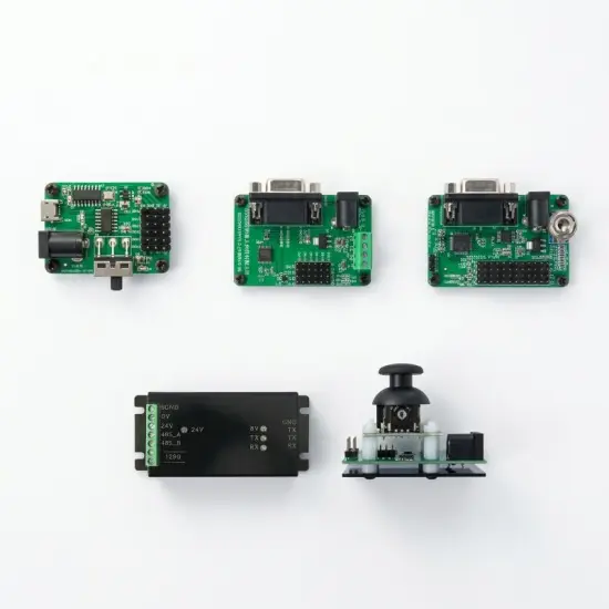 Electrical Accessories for Miniature Servo Electric Cylinders: USB/RS232/S-Bus to LVTTL/STM32 Controller & Power Adapter