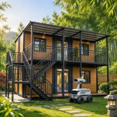 20ft Double Storey Expandable Prefab Container House | Solar Powered Modular Home with Robot Inspection System