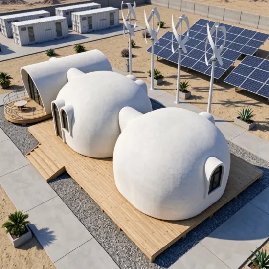 EPS modular prefabricated dome robot base station, off-grid self-sustaining field hub