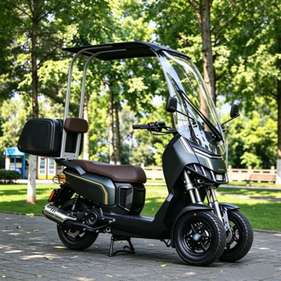 ERR-4 Electric Trike: Roofed Three-Wheeled Outdoor Adventure