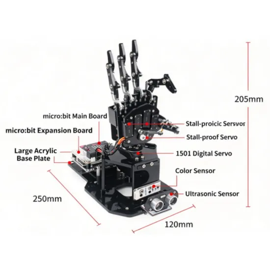 Hiwonder uHandbit micro:bit Programmable Robotic Hand Kit for STEM Learning